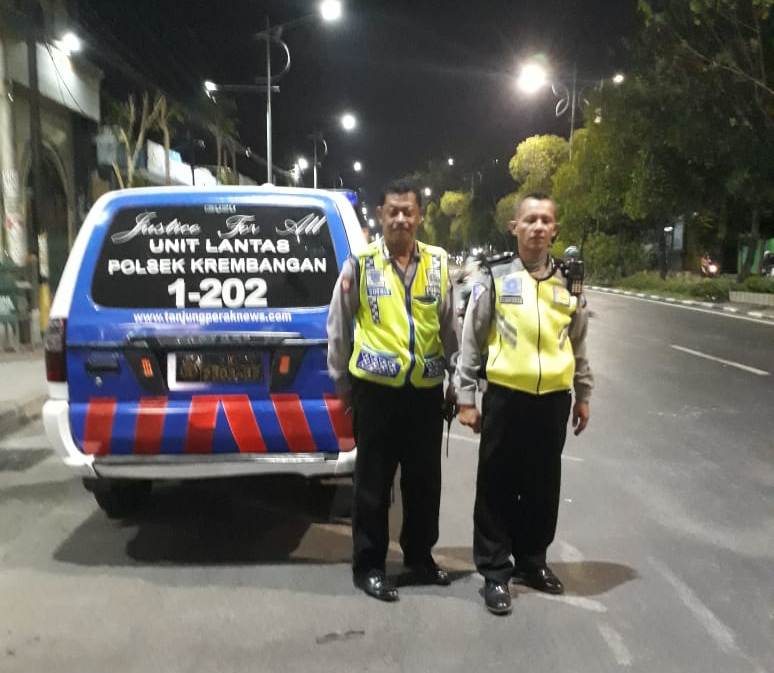 Polsek Krembangan Gelar Patroli Malam, Untuk Cegah Balap Motor Liar