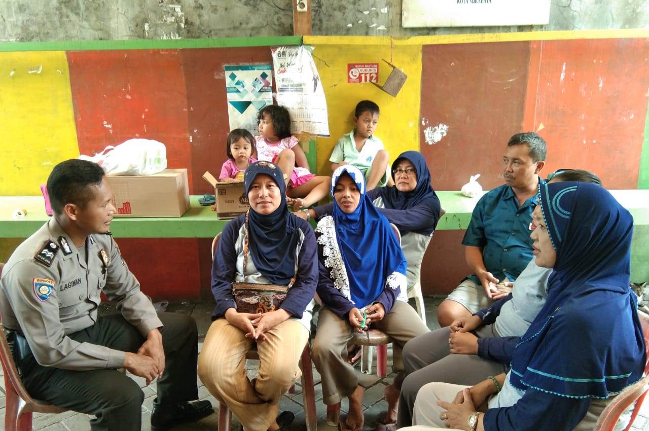Wujudkan Pemilu 2019 Yang Aman & Damai, Polsek Kenjeran Rajin Sampaikan Pesan Jaga Kerukunan