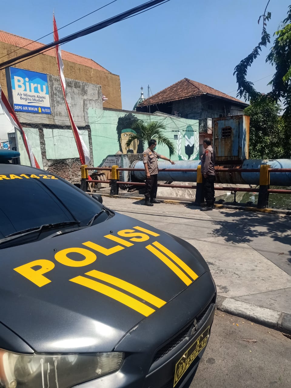 Polsek Krembangan Laksanakan Giat Pemantauan Pompa Air Tanjung Sadari, Terpantau Masih Dalam Batas Normal