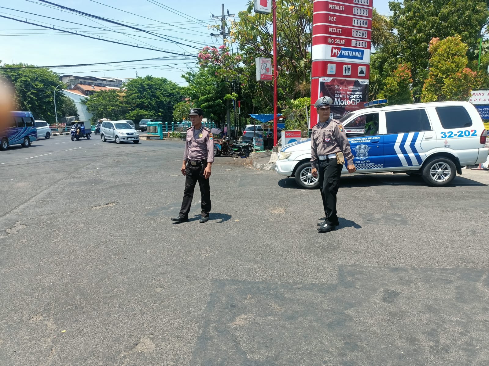 Polsek Pabean Cantikan Laksanakan Patroli Pemantauan SPBU Waspada Tindak Kriminalitas