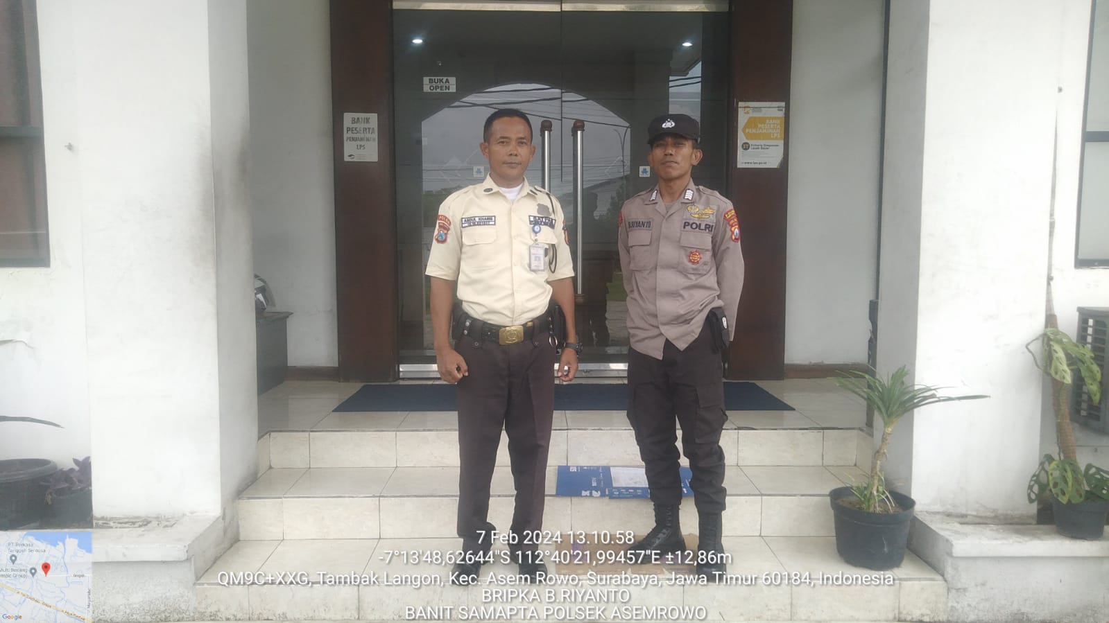 Polsek Asemrowo Laksanakan Patroli Keamanan Bank Panin, Antisipasi Adanya Tindak Kerawanan