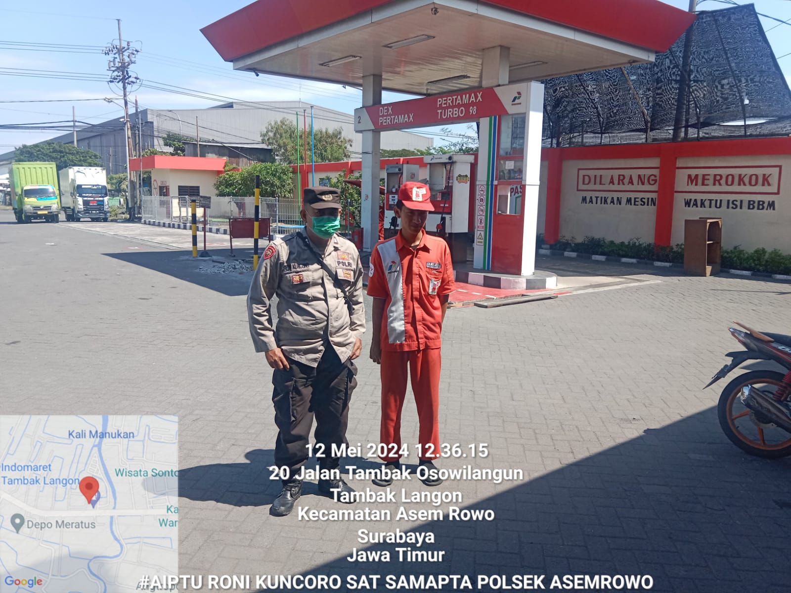 Polsek Asemrowo Laksanakan Giat Patroli SPBU Tambak Langon, Antisipasi 3C
