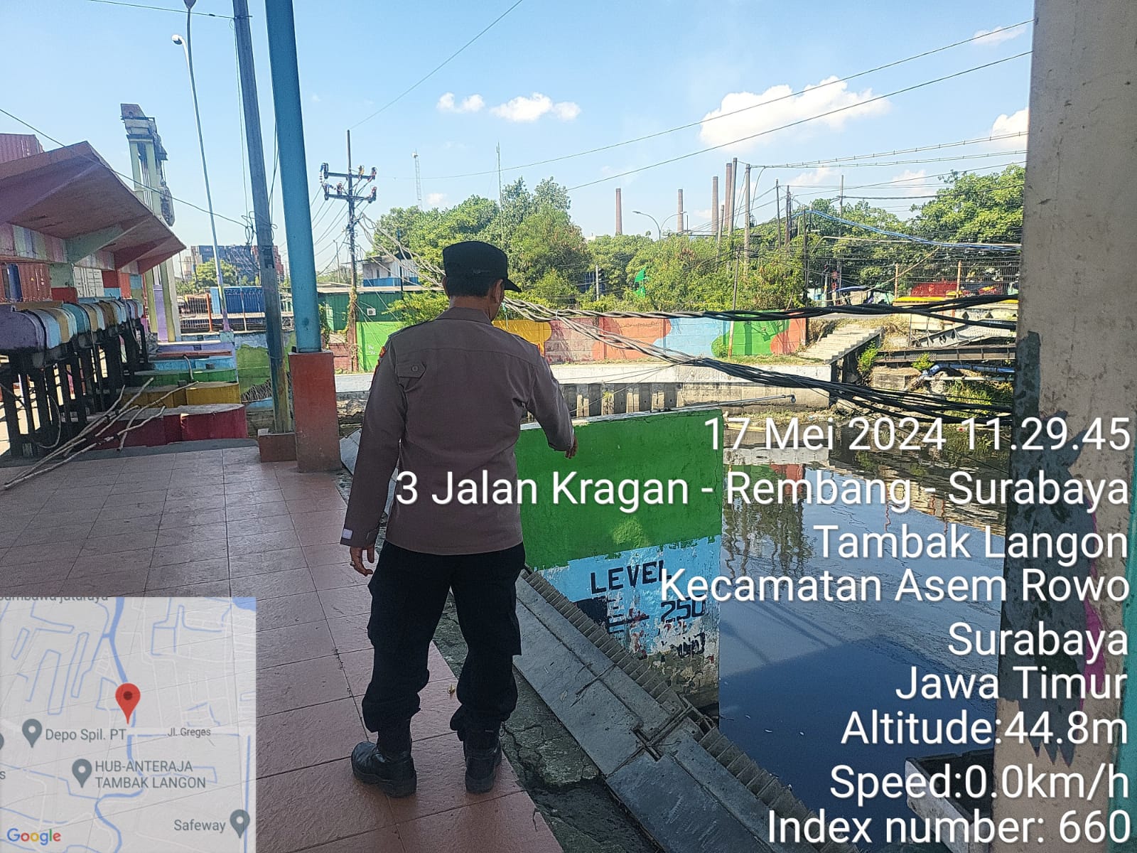 Polsek Asemrowo Amati Pintu Air Balong II dalam Patroli Rutin