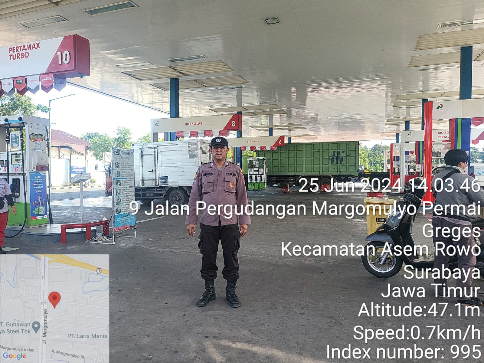 Polsek Asemrowo Melaksanakan Patroli Keamanan di SPBU Margomulyo, Cegah Tindak Kriminal 3C